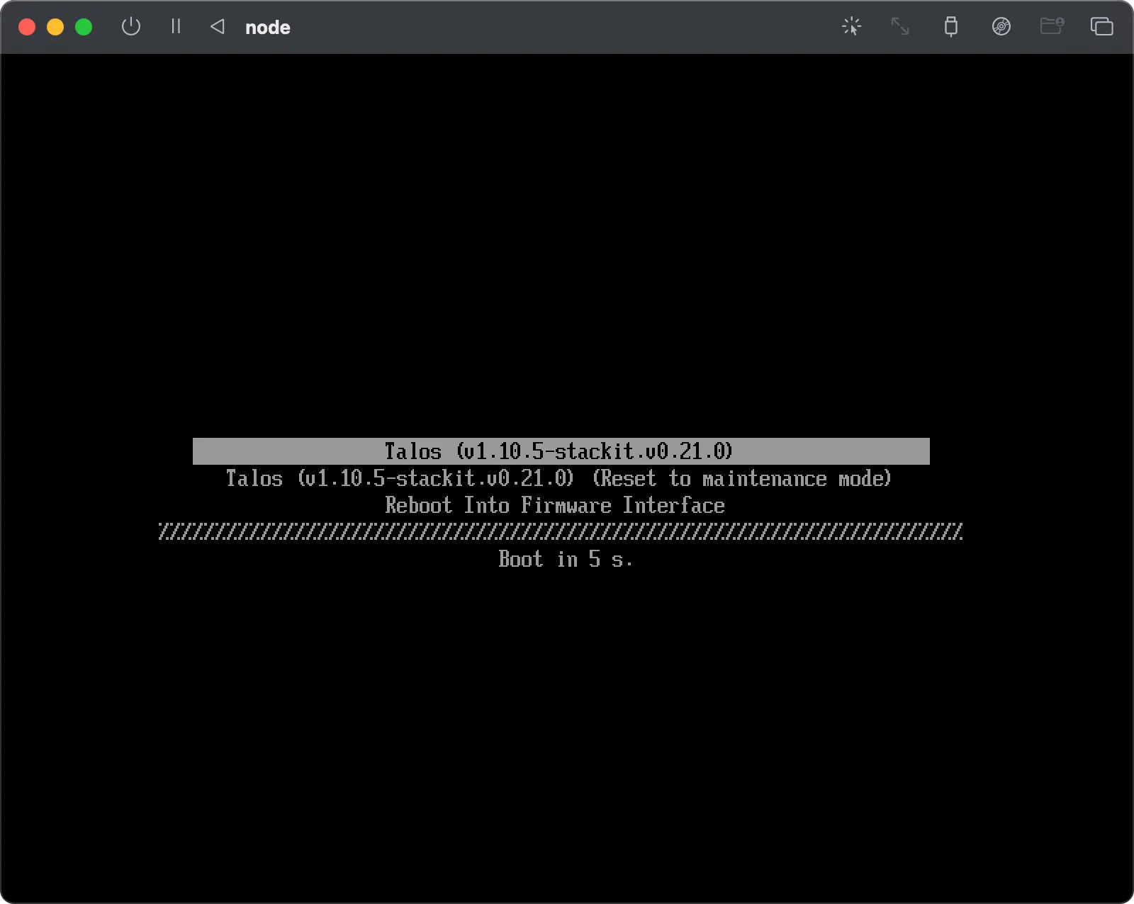 Talos Boot Menu - Reboot Countdown.