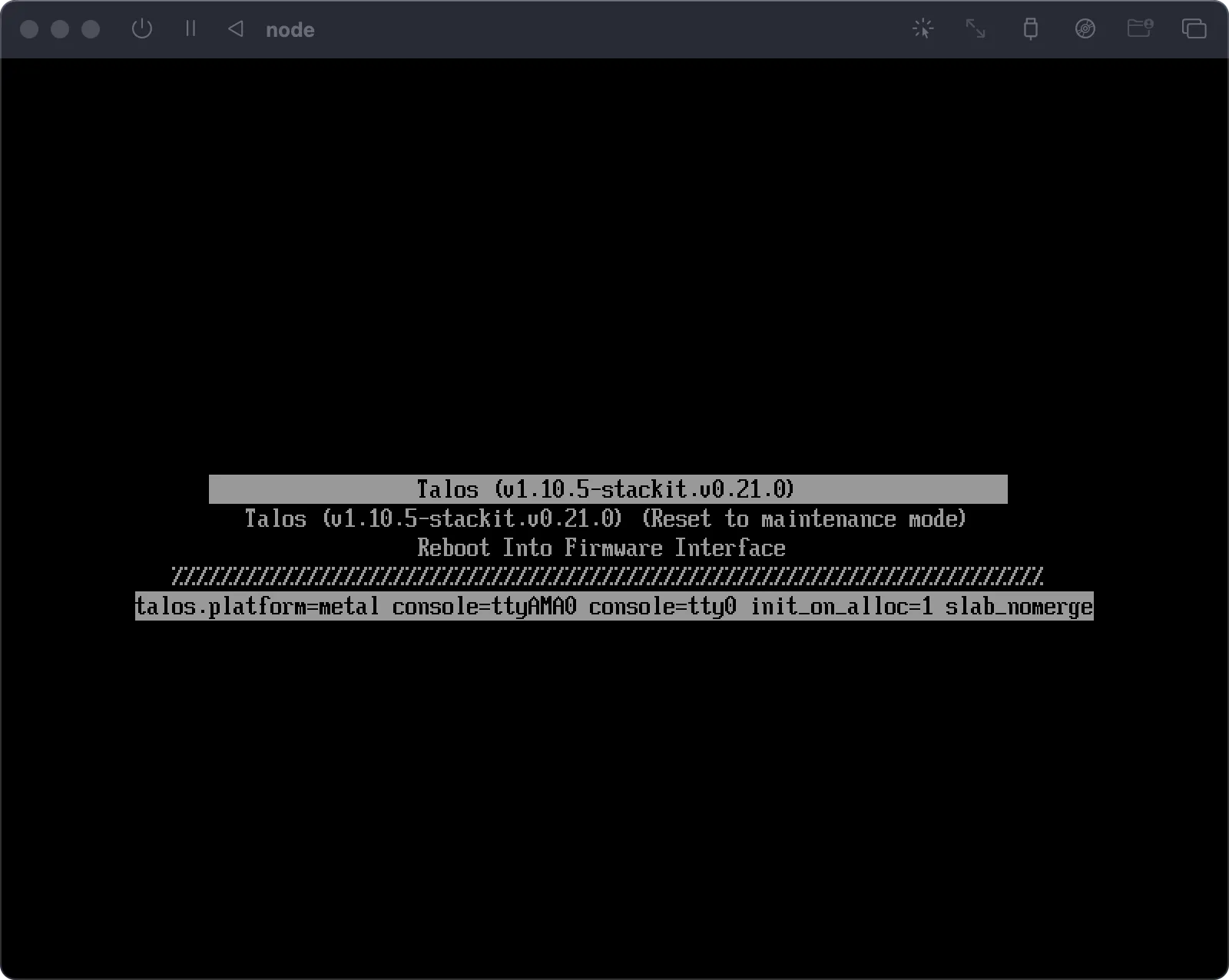 Talos Boot Menu - Boot into Firmware Interface.
