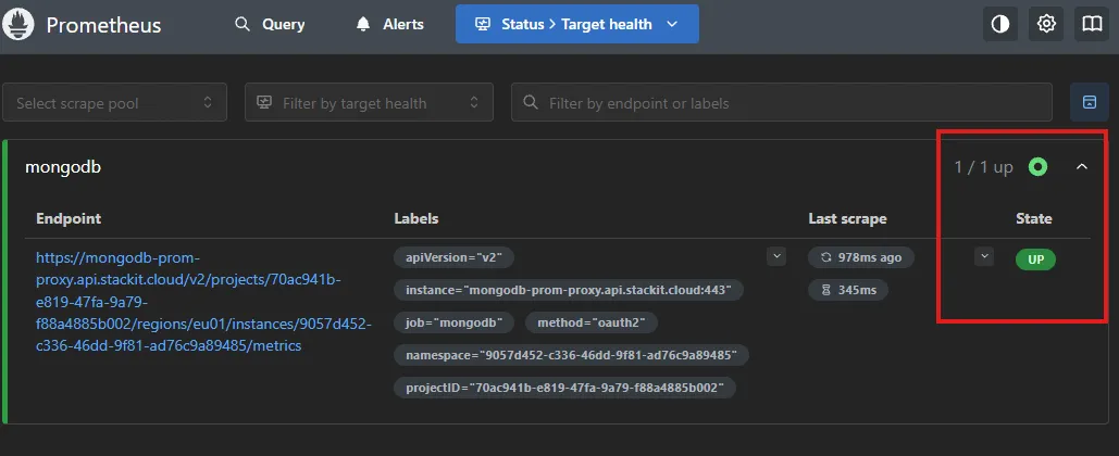 Prometheus with MongoDB Flex