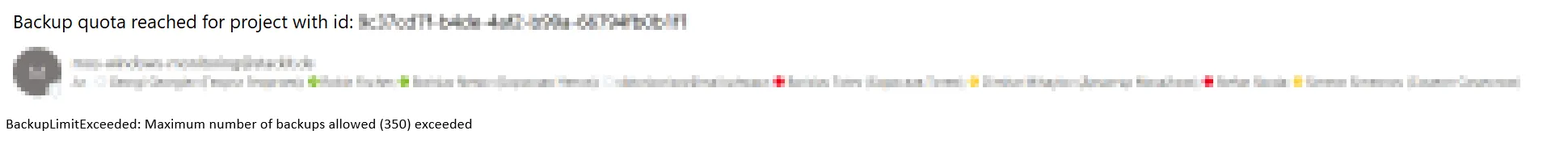 A screenshot showing the described email