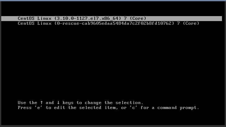 GRUB bootloader initial boot screen